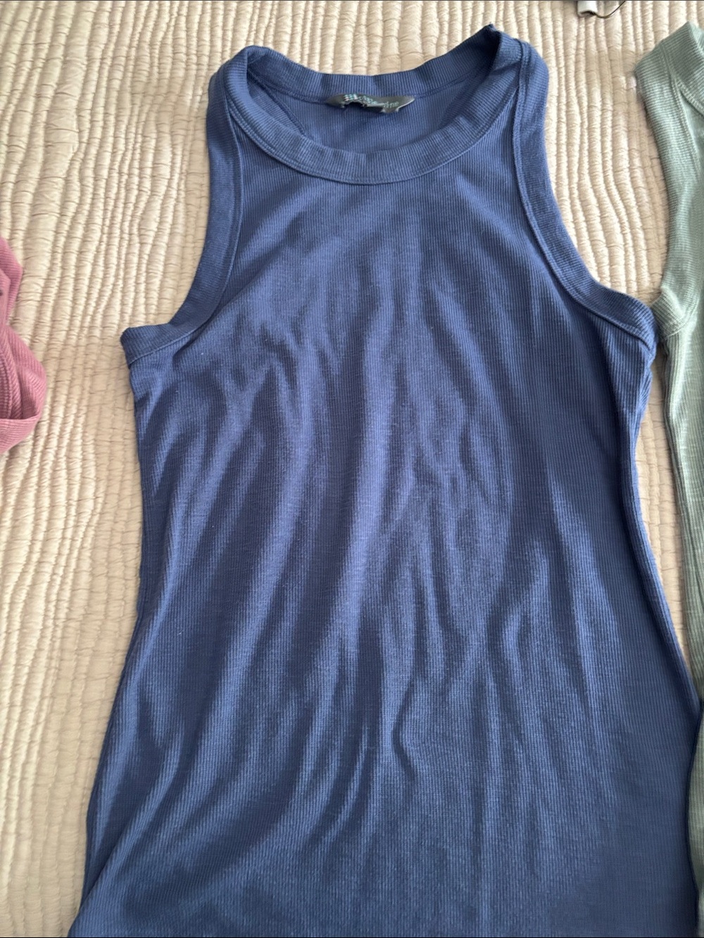 Title Nine Women’s Ribbed Sleeveless Tank Top in Indigo Blue